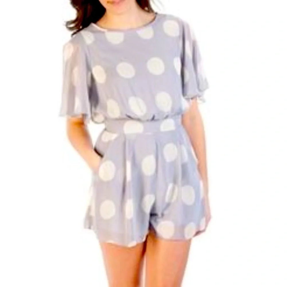 MYSTIC lavender spotted romper